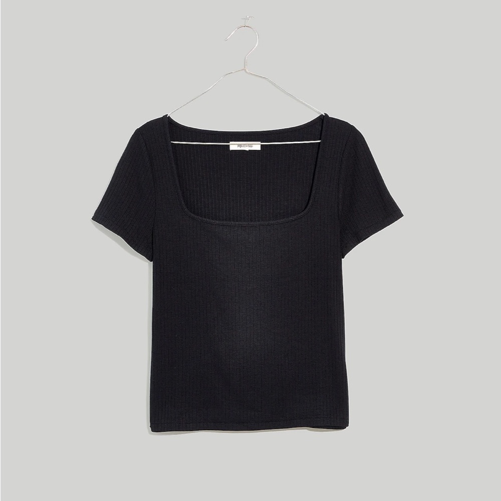 K58 Ribbed Square-Neck Crop Top - Picture 3 of 4